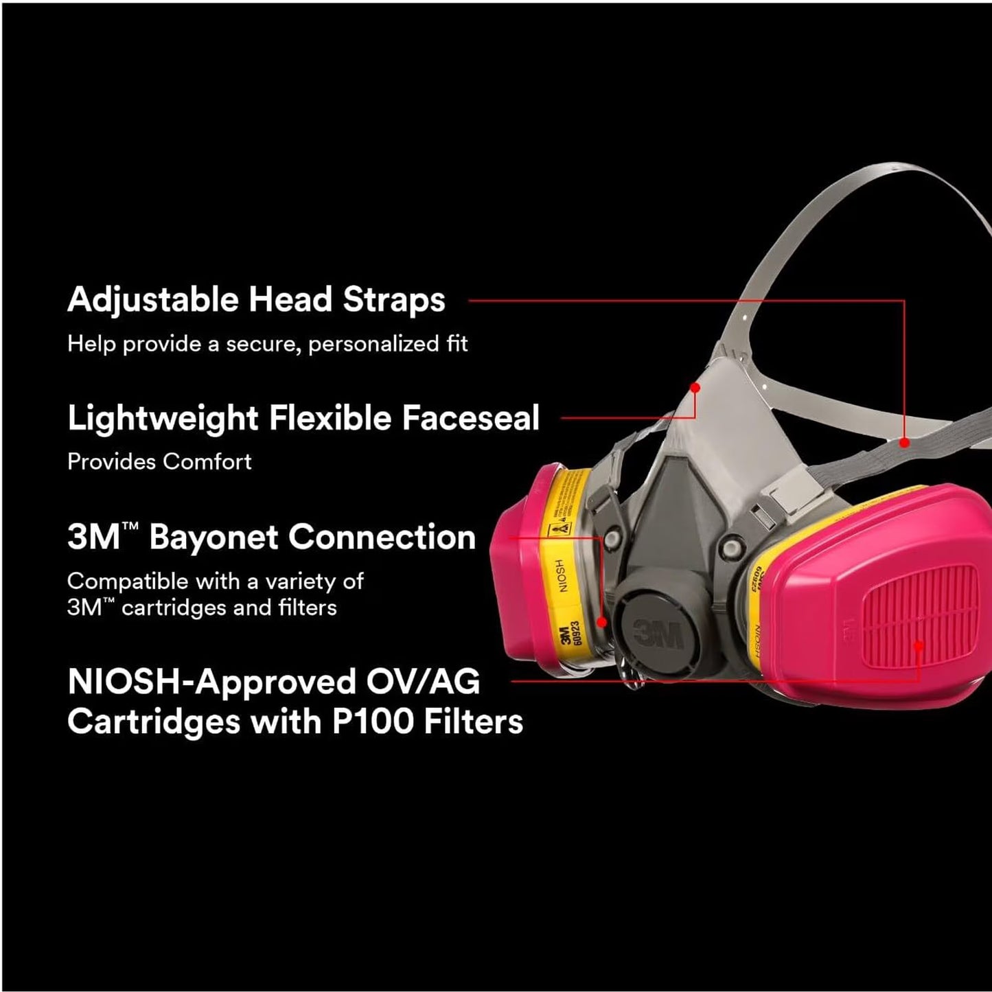 3M P100 / OV / AG Multi-Purpose Reusable Respirator 62023